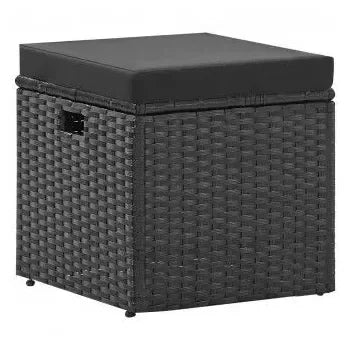 Juego de muebles minimalista para jardín cubierto de 4 piezas color negro de vidaXL 10