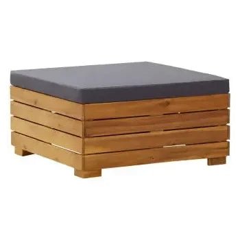 Conjunto de sofás y mesa de jardín de madera maciza de acacia en acabado color marrón de vidaXL 9