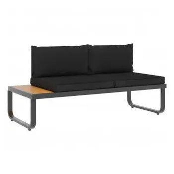 Set de muebles modulares de 4 piezas estructura de aluminio y madera con cojines en gris de vidaXL 3