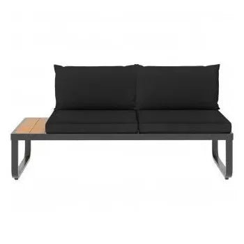 Set de muebles modulares de 4 piezas estructura de aluminio y madera con cojines en gris de vidaXL 4
