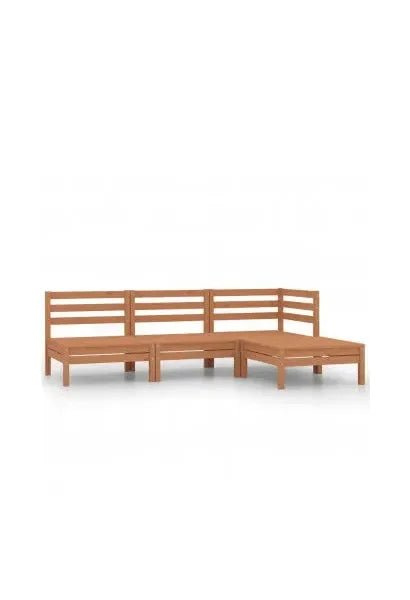Conjunto de muebles para jardín de madera maciza de pino con un acabado en marrón miel de vidaXL