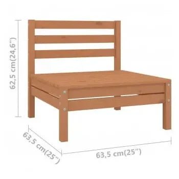 Conjunto de muebles para jardín de madera maciza de pino con un acabado en marrón miel de vidaXL 14