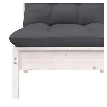 Conjunto de muebles para exterior de 3 plazas de madera pino y poliéster con un acabado blanco de vidaXL 6